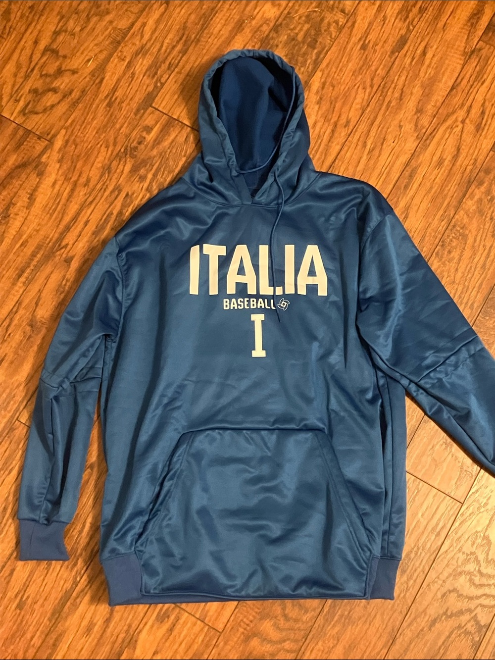 Italia Baseball Blue Hooded Sweatshirt
